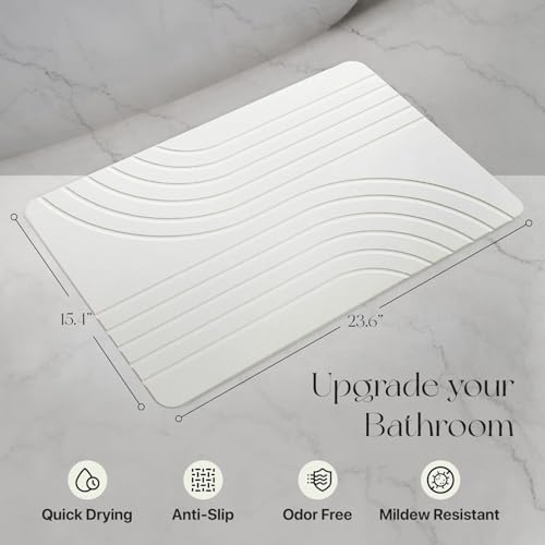 FOKRIM Bathroom Mats Anti Slip - Door mat Earth Stone Bath Mat, Quick Drying, Absorbent Bathroom Mat, Anti Skid Mat for Bathroom Easy to Clean (60x40 cm Perfect in Size) - Image 5