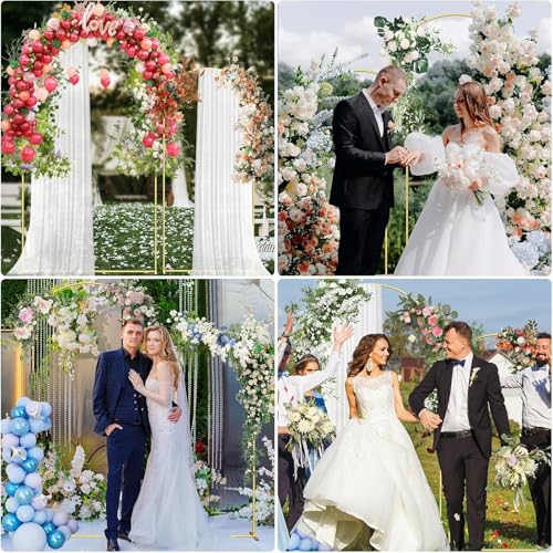 DOYXC Metal Arch Backdrop Stand, 7.2FT+6FT Wedding Arch Frame, Balloon Arch Backdrop Stand Set of 2, Gold Wedding Arch Backdrop Stand for Wedding Birthday Party Baby Shower Graduation Ceremony Decor - Image 2