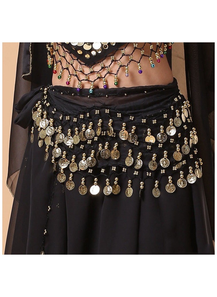 Generic Belly Dance Belt Belly Dance Hip Scarf with 128 Coins  - Image 1