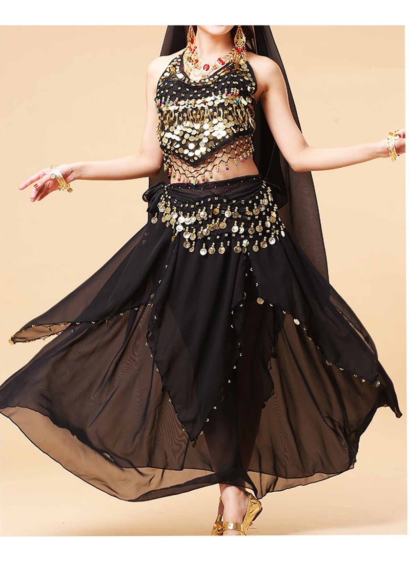 Generic Belly Dance Belt Belly Dance Hip Scarf with 128 Coins  - Image 4