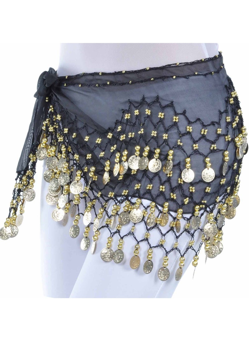 Generic Belly Dance Belt Belly Dance Hip Scarf with 128 Coins  - Image 3