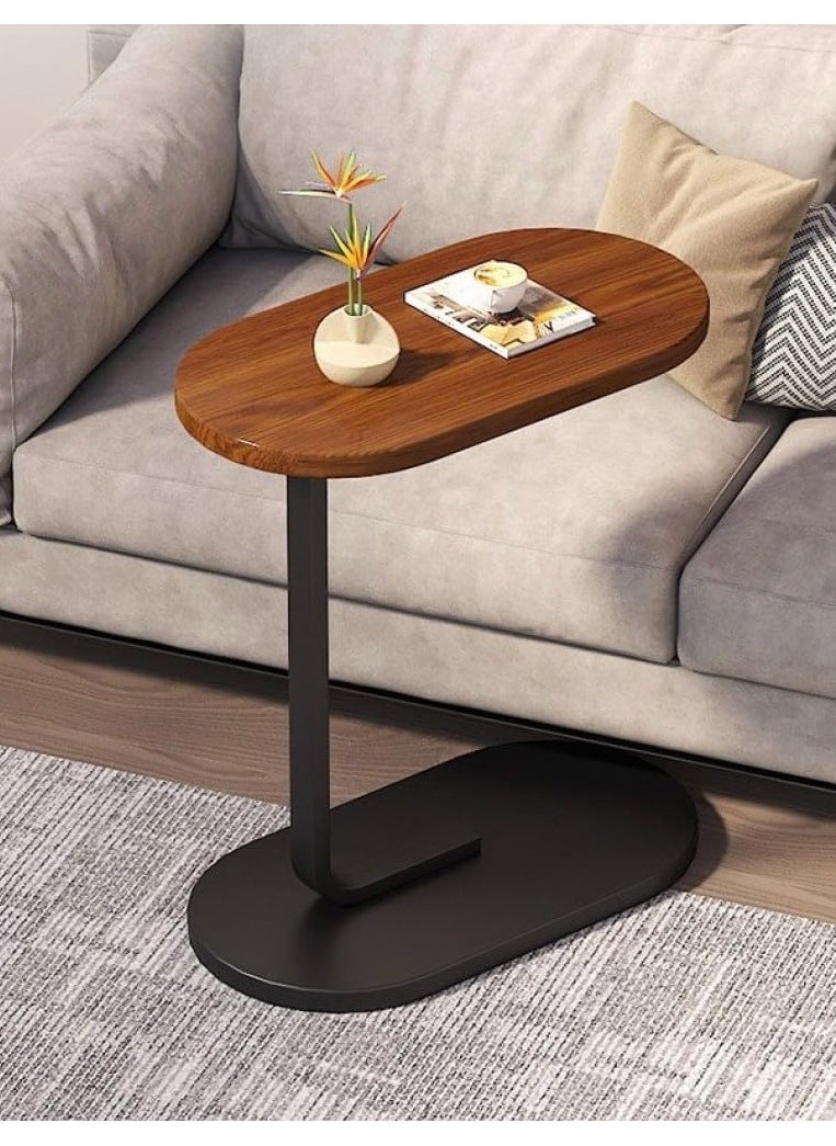 ALMUFARREJ - Nordic Style Simple Shaped Coffee Table And Sofa Side End Table For Home Living Room - Brown & Black - Image 1