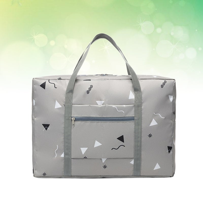 1pc Large Capacity Foldable Travelling Bag Portable Clothes Bag Hand Bag Luggage for Travel (Grey) - Image 5