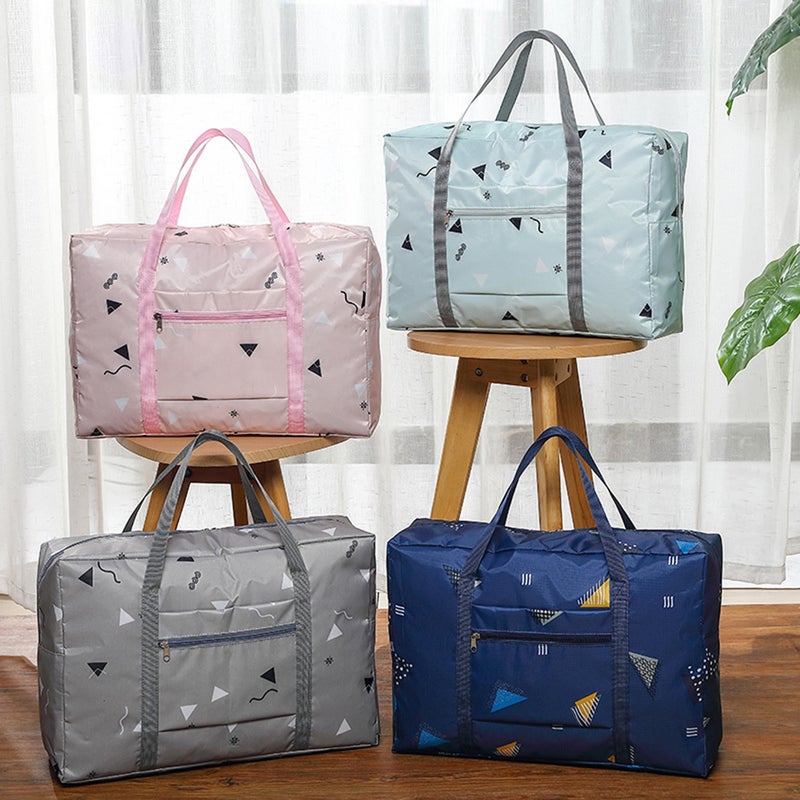 1pc Large Capacity Foldable Travelling Bag Portable Clothes Bag Hand Bag Luggage for Travel (Grey) - Image 2