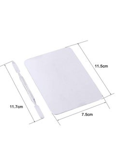 Rotekt Small Stainless Steel Makeup Palette Rectangle Shape Foundation Mixing Plate Tools With Spatula  - Image 2