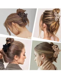 BIGTHREE 4 PCS Flower Hair Strong Hold Jaw Clip, Hair Flower Clip Strong Non-slip Hold Hair Clips, Flower Hair Clips for Thick Hair and Long Hair, Elegant Hair Clips Styling Accessories  - Image 3