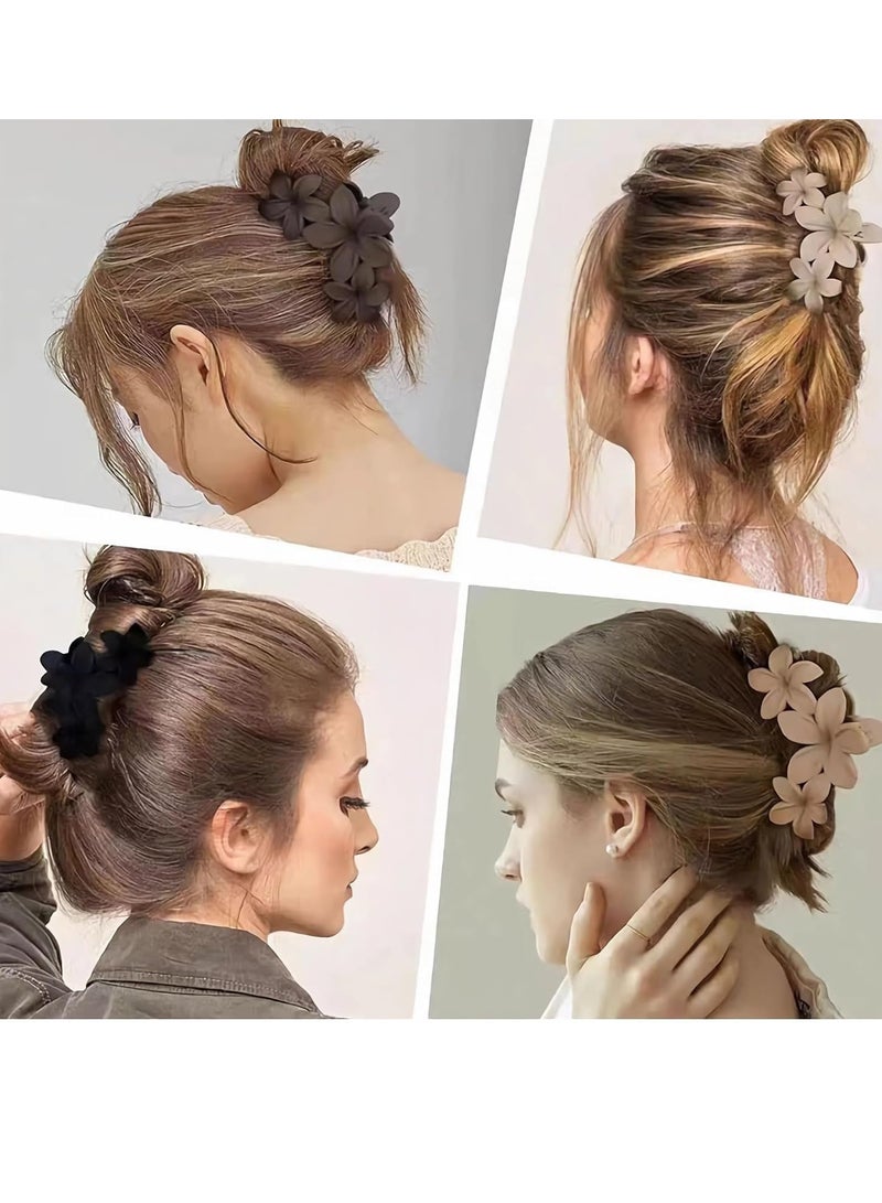 BIGTHREE 4 PCS Flower Hair Strong Hold Jaw Clip, Hair Flower Clip Strong Non-slip Hold Hair Clips, Flower Hair Clips for Thick Hair and Long Hair, Elegant Hair Clips Styling Accessories - Image 3