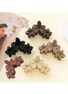 BIGTHREE 4 PCS Flower Hair Strong Hold Jaw Clip, Hair Flower Clip Strong Non-slip Hold Hair Clips, Flower Hair Clips for Thick Hair and Long Hair, Elegant Hair Clips Styling Accessories  - Image 5