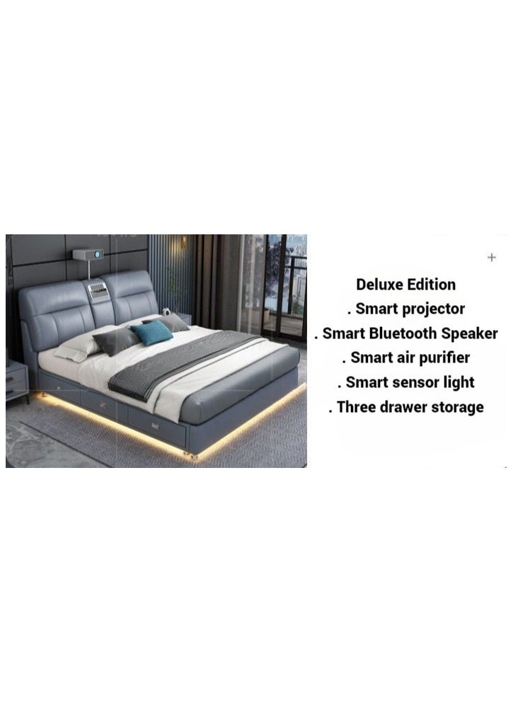 AWD Luxury Smart Bed with Projector, Bluetooth Speaker, Air Purifier, Smart Sensor Light, Three Drawer Storage.  - Image 4