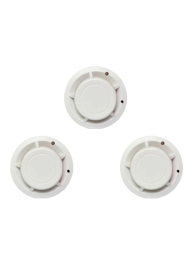 NIBEMINENT 3-Piece Wall Mounted Smoke And Fire Detector Alarm Set White