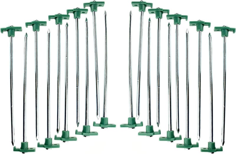 SE HeavyDuty Metal Tent Pegs Stake Set  20Pack 105 Galvanized Steel Pegs for Secure Anchoring in Various Terrains  9NRC1020 - Image 1