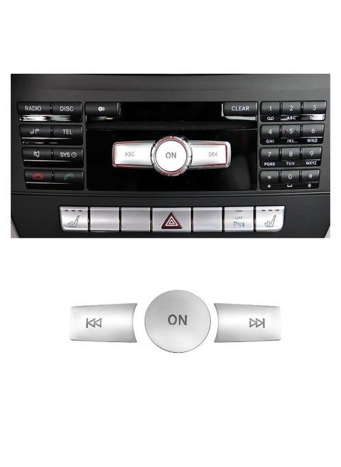 Compatible with Mercedes Benz Radio Button Cover Stickers, X204/W204 Volume Button Sticker Radio ON Button Cover for B Class W246/C Class W204/ E Class W212/ G Class/ML W166 CL/SL/CLA/CLS/SLK