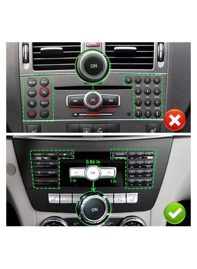 Generic - Compatible with Mercedes Benz Radio Button Cover Stickers, X204/W204 Volume Button Sticker Radio ON Button Cover for B Class W246/C Class W204/ E Class W212/ G Class/ML W166 CL/SL/CLA/CLS/SLK - Image 1