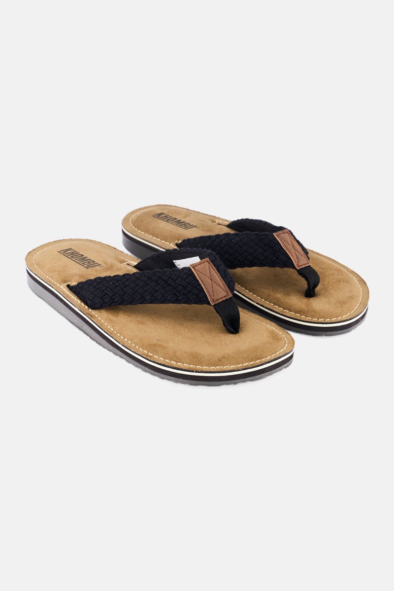 Khombu Men Medium Vintage Slip On Thong Sandals, Brown  - Image 1