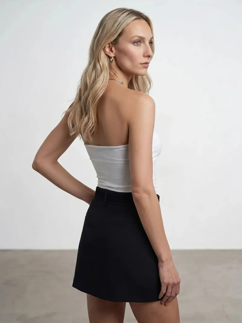 Dilvin Dilvin Women’s Strapless Crop Bandeau Top