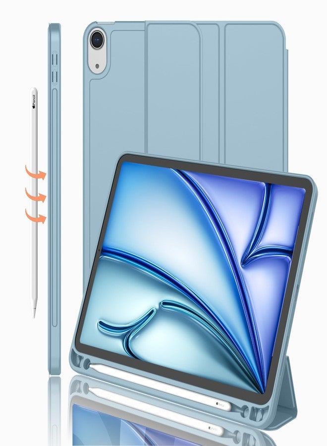 iMieet جراب iMieet لجهاز iPad Air مقاس 11 بوصة M2 2024، جراب لجهاز iPad Air من الجيل الخامس/الرابع 2022/2020 مقاس 10.9 بوصة مع حامل قلم، جراب ذكي ثلاثي الطي (أزرق فاتح) - Image 1