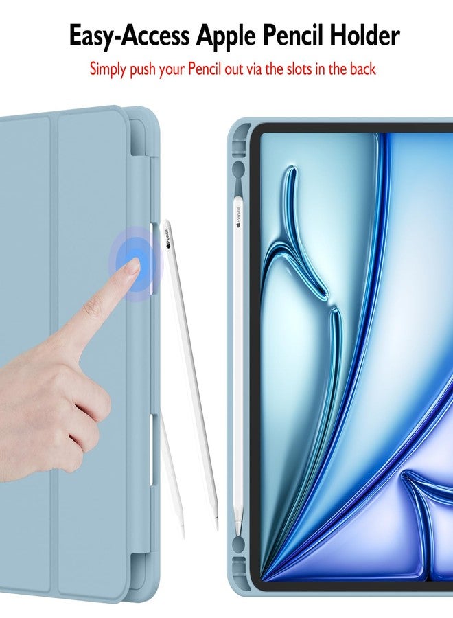 iMieet جراب iMieet لجهاز iPad Air مقاس 11 بوصة M2 2024، جراب لجهاز iPad Air من الجيل الخامس/الرابع 2022/2020 مقاس 10.9 بوصة مع حامل قلم، جراب ذكي ثلاثي الطي (أزرق فاتح) - Image 2