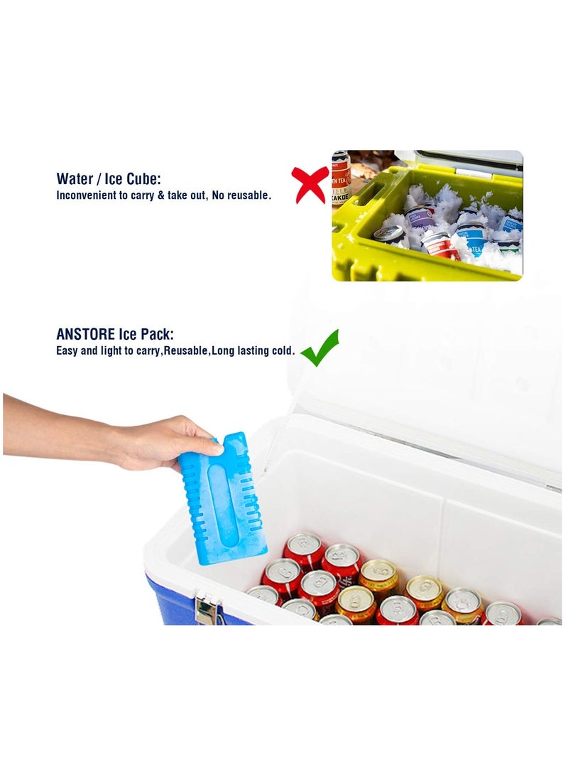 Generic - Reusable Ice Packs, Freeze Boards, and Freezer Blocks - Keep Food & Drinks Cool for Picnics, Cooler Bags, and Cool Boxes - Set of 6 - Image 1