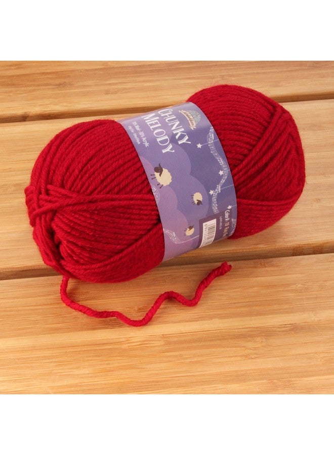 بامبو إم إن Jubileeyarn مكتنزة ميلودي غزل الصوف الضخم 100 جرام / خصلة شعر روبي أحمر 2 شلة خصلة - Image 3