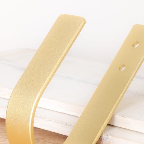 Groleca 2 Pack Modern Curtain Holdbacks Curtain Tiebacks Wall Mount Solid Aluminum U Shaped Curtain Wall Hooks Curtain Pull Backs Curtain Holders Curtain Tie Backs for Curtain (2, Gold) - Image 5