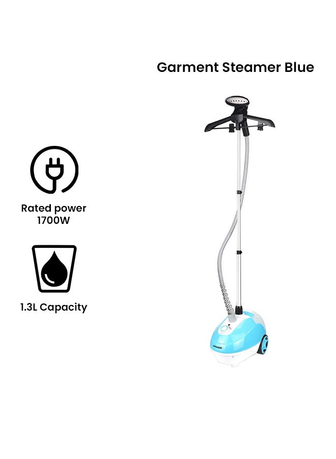 SONASHI Garment Steamer - Suitable for All Fabrics | Automatic Re-Start and Double Safety System | Big Water Tank 1.3L with Overheat Protection | Continuous Working 40 MINs 1.3 L 1700 W SGS-321 Blue - Image 2