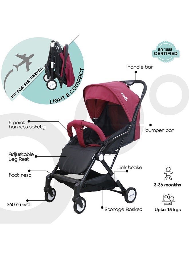 Moon Compact - Cabin Stroller - Dark Red - Image 2