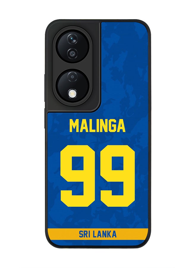 Stylizedd Rugged Black Edge Case for Honor X7b, Slim fit Case Flexible Anti Drop TPU Gel Thin Cover -  Team Sri lanka Lasith Malinga, Jersey No 99 - Image 1