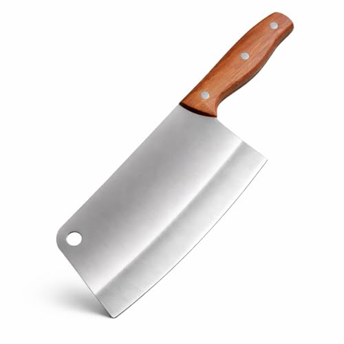 Machado High Carbon Stainless Steel Cleaver/Butcher Knife Rivet Fixed Full Tang Handle for Cutting Chopping Slicing Vegetables, Fish, Meat for Kitchen, Hotel, Restaurants - Image 1