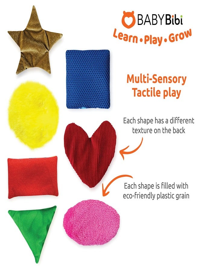 BabyBibi Bean Bags Learning Shapes for Toddlers - Sensory Toys for Babies - Set of 7 Touch and Feel Cloth Shapes to Develop Brain & Motor Skills - Image 4