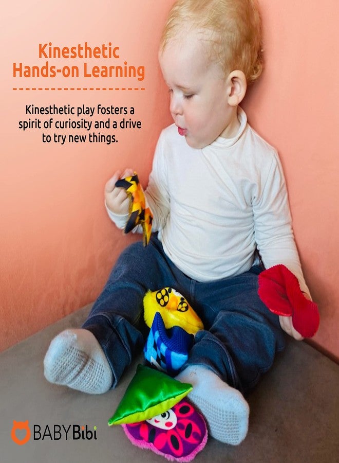 BabyBibi Bean Bags Learning Shapes for Toddlers - Sensory Toys for Babies - Set of 7 Touch and Feel Cloth Shapes to Develop Brain & Motor Skills - Image 2