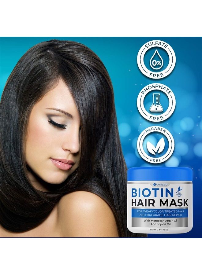 BELLISSO Biotin Hair Mask - Volume Boost and Deep Conditioner for Dry, Damaged Hair - Hydrating Repair Treatment for Women and Men - Moisture Conditioning for Curly Hair and Split Ends – Sulfate Paraben Free - Image 4