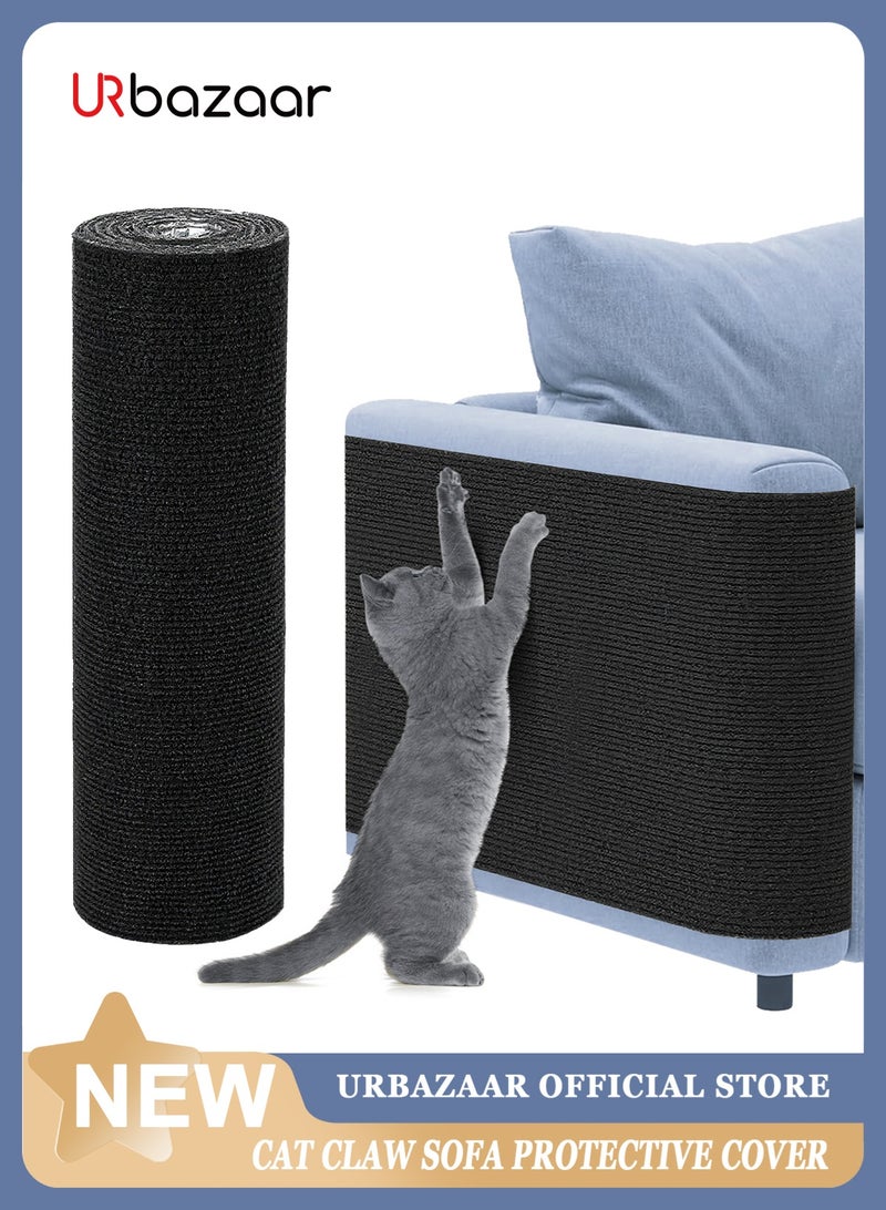 أوربازار واقي أثاث أريكة خدش القطط، وسادة لاصقة مانعة لخدش القطط للأثاث، واقي أريكة خدش القطط للتسلق من مخالب القطط للخدش في الأماكن المغلقة (رمادي غامق، 118 × 15.7 بوصة) - Image 1