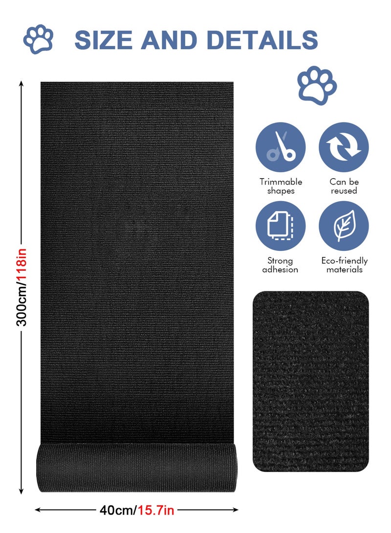 أوربازار واقي أثاث أريكة خدش القطط، وسادة لاصقة مانعة لخدش القطط للأثاث، واقي أريكة خدش القطط للتسلق من مخالب القطط للخدش في الأماكن المغلقة (رمادي غامق، 118 × 15.7 بوصة) - Image 2