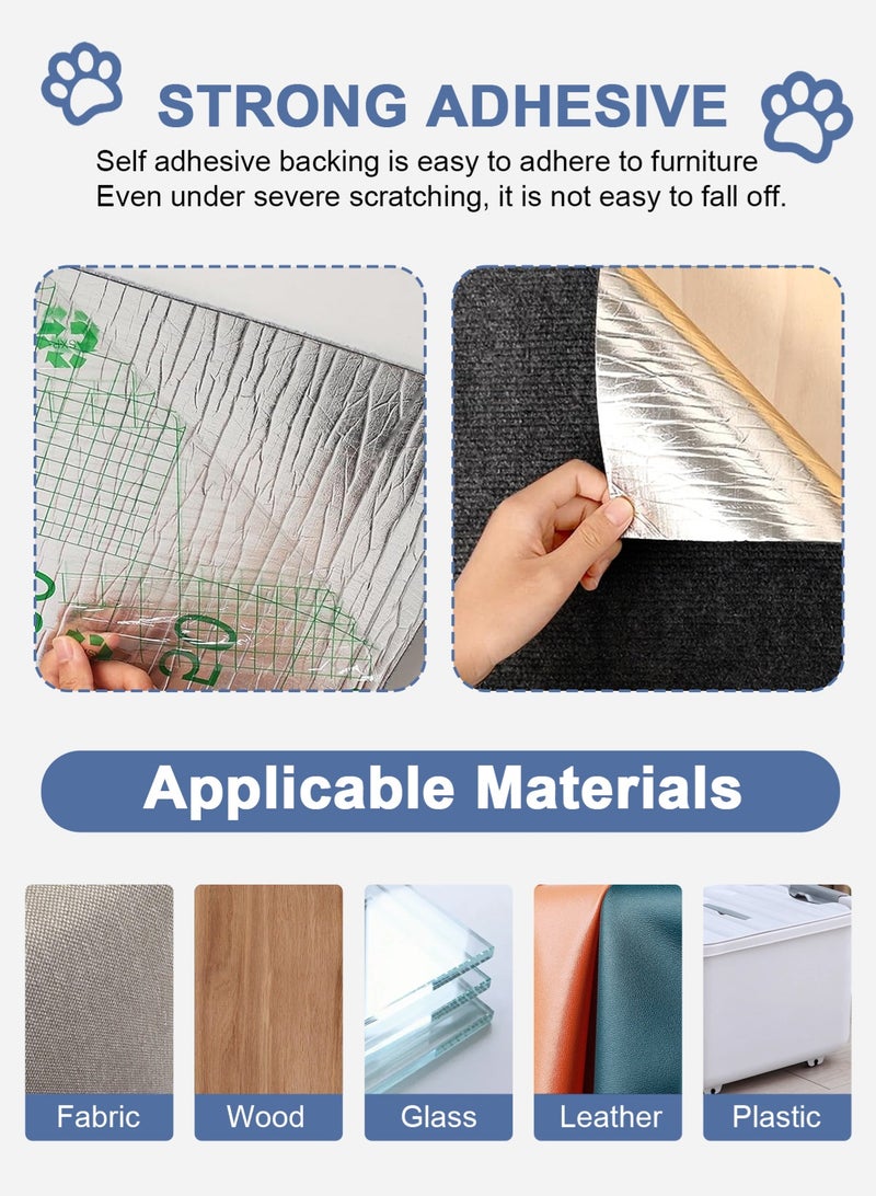 أوربازار واقي أثاث أريكة خدش القطط، وسادة لاصقة مانعة لخدش القطط للأثاث، واقي أريكة خدش القطط للتسلق من مخالب القطط للخدش في الأماكن المغلقة (رمادي غامق، 118 × 15.7 بوصة) - Image 3
