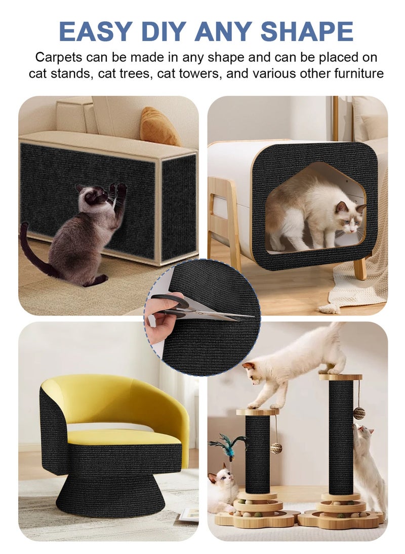 أوربازار واقي أثاث أريكة خدش القطط، وسادة لاصقة مانعة لخدش القطط للأثاث، واقي أريكة خدش القطط للتسلق من مخالب القطط للخدش في الأماكن المغلقة (رمادي غامق، 118 × 15.7 بوصة) - Image 4