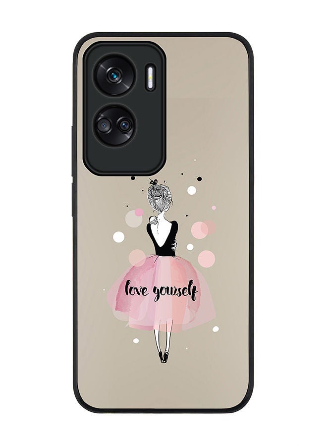 Stylizedd Rugged Black edge case for Honor 90 Lite  5G  Honor X50i 5G, Slim fit Soft Case Flexible Rubber Edges Anti Drop TPU Gel Thin Cover -  Love Yourself - Image 1