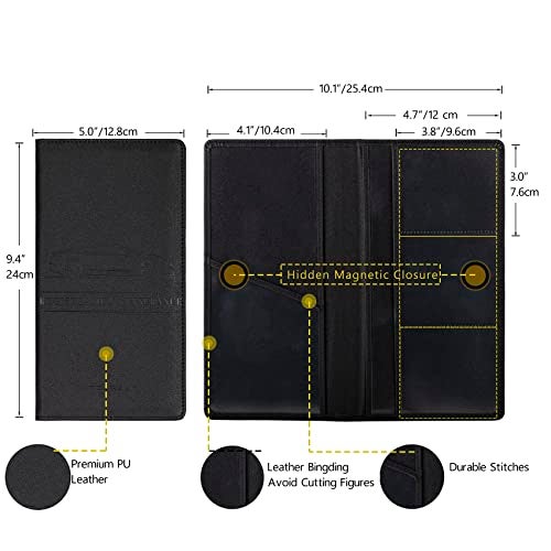 TOURSUIT Car Registration and Insurance Card Holder, Vehicle License Document Glove Box Compartment Organizer, Interior Car Accessories for Women Men Teens (Cross Black) - Image 4