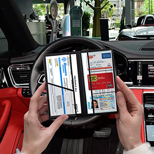TOURSUIT Car Registration and Insurance Card Holder, Vehicle License Document Glove Box Compartment Organizer, Interior Car Accessories for Women Men Teens (Cross Black) - Image 5