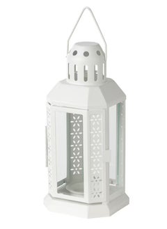 Ikea ENRUM Lantern For Tealight - In/Outdoor- White - 22 cm  - Image 1