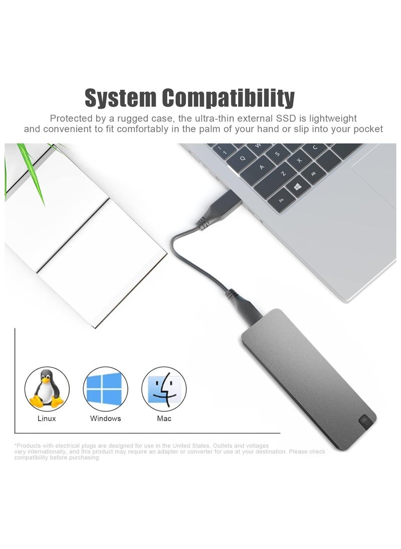 AROAQ - 10TB Portable SSD External Hard Drives Solid State External Drives Computer Backup Drive USB 3.1 to Type C Support Data Storage Transfer for Windows XP PC Laptop and Mac - Image 1