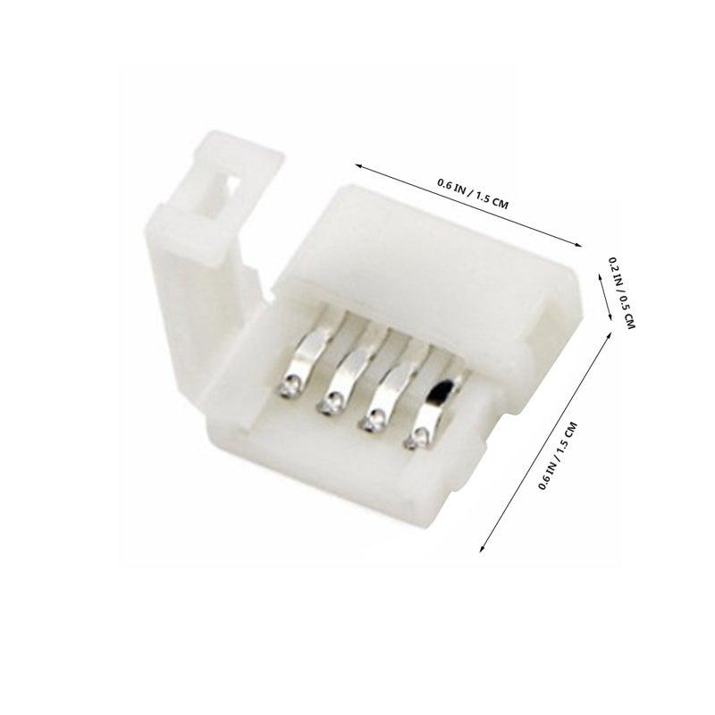 10PCS 5050 4 Pin Connector Corner Clips Buckle Strip Adapter Light Accessory (White) - Image 2