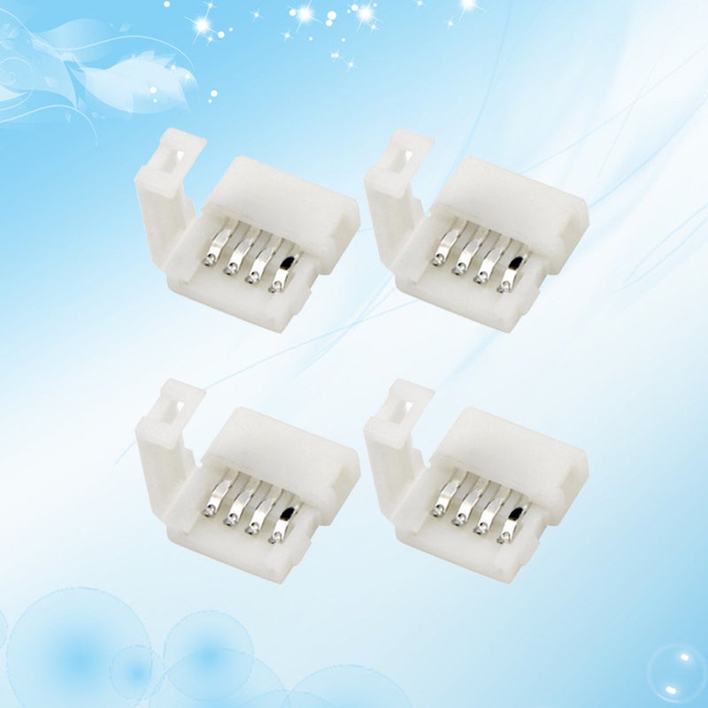 10PCS 5050 4 Pin Connector Corner Clips Buckle Strip Adapter Light Accessory (White) - Image 4