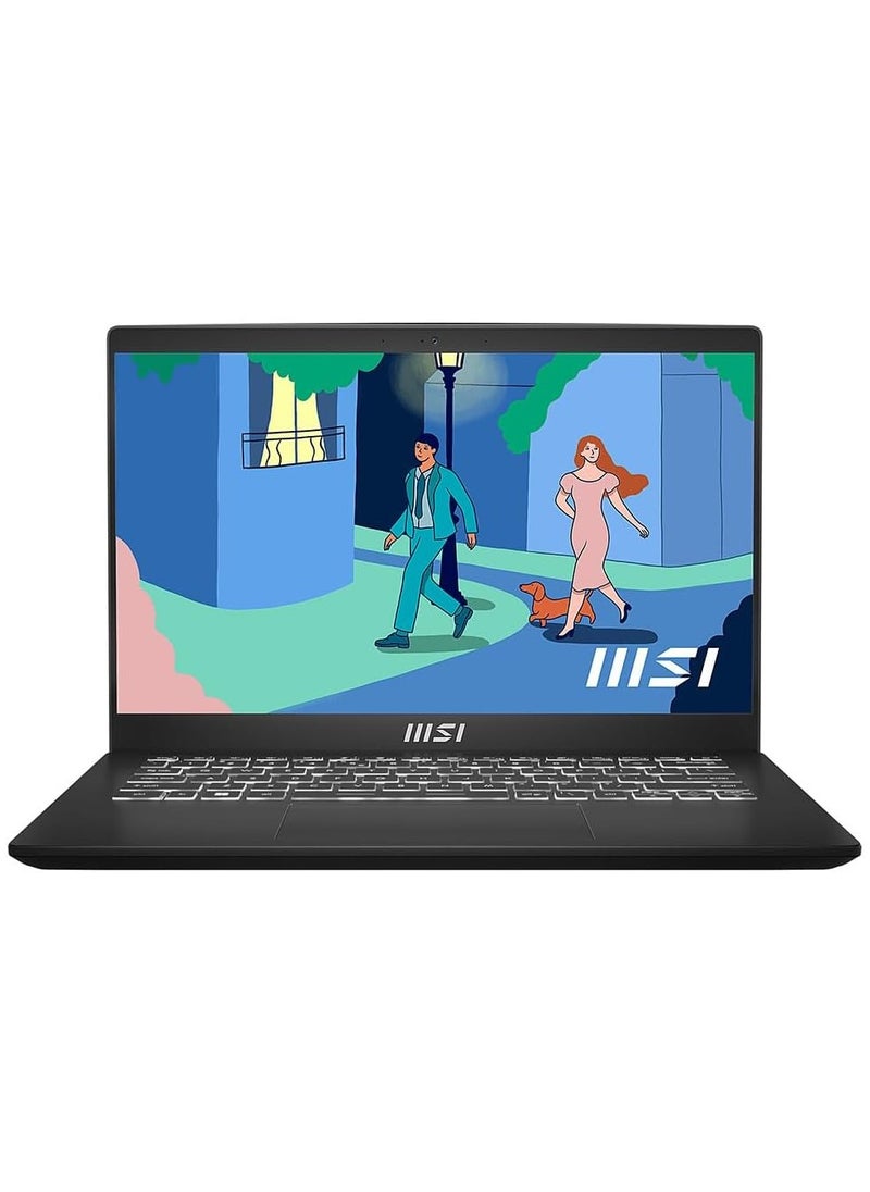 إم اس أي MSI MODERN 14 C12MO Alder Lake i3-1215U-RAM 8GB ,256 GB , UHD , 14″ FHD – BLACK English/Arabic BLACK  - Image 1