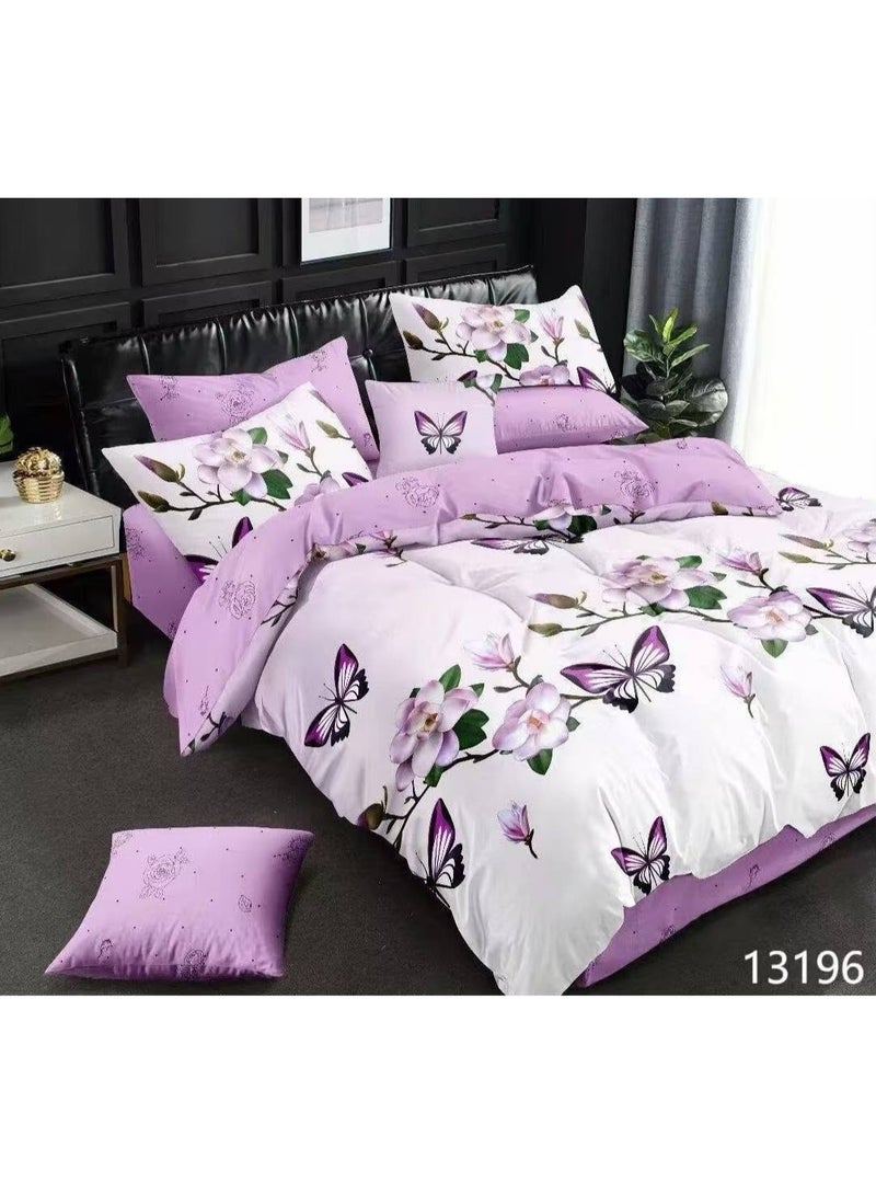 Luxury King 6-Piece Bedding Set –  simple Design, 220x240cm Duvet Cover with Fitted Sheet & 4 Pillowcases