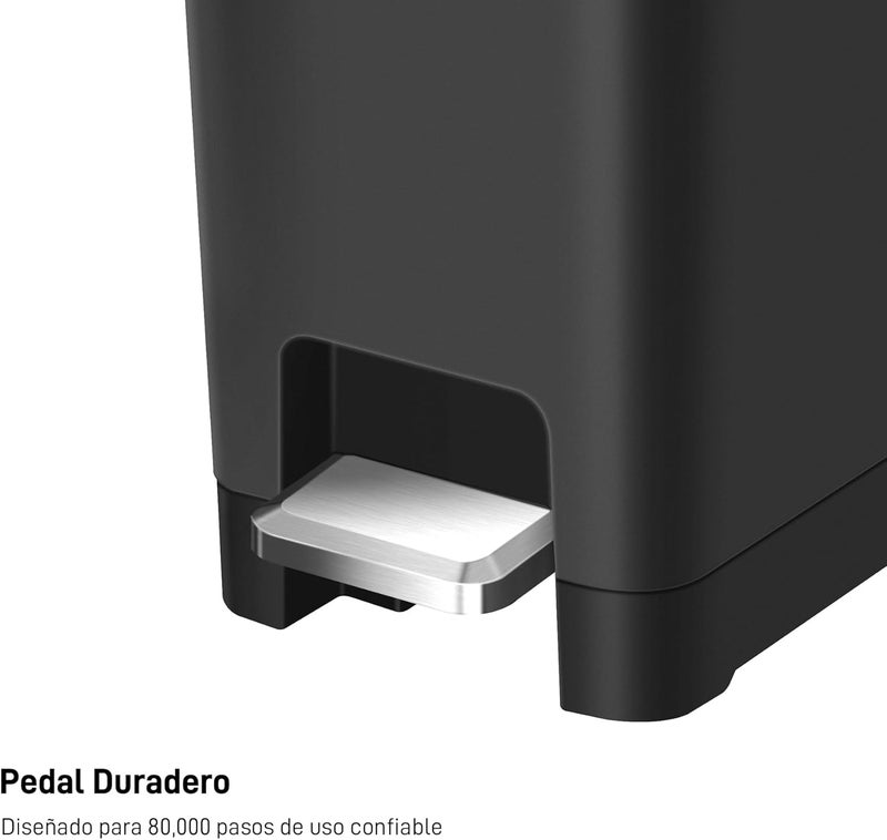 EKO | 10L Bathroom or Kitchen Waste Bin | Compact Trash Can with Flip N' Click Lid and Removable Bucket | Modern and Non-Slip Design | Lightweight, Aesthetic and Anti-Fingerprint - Image 4
