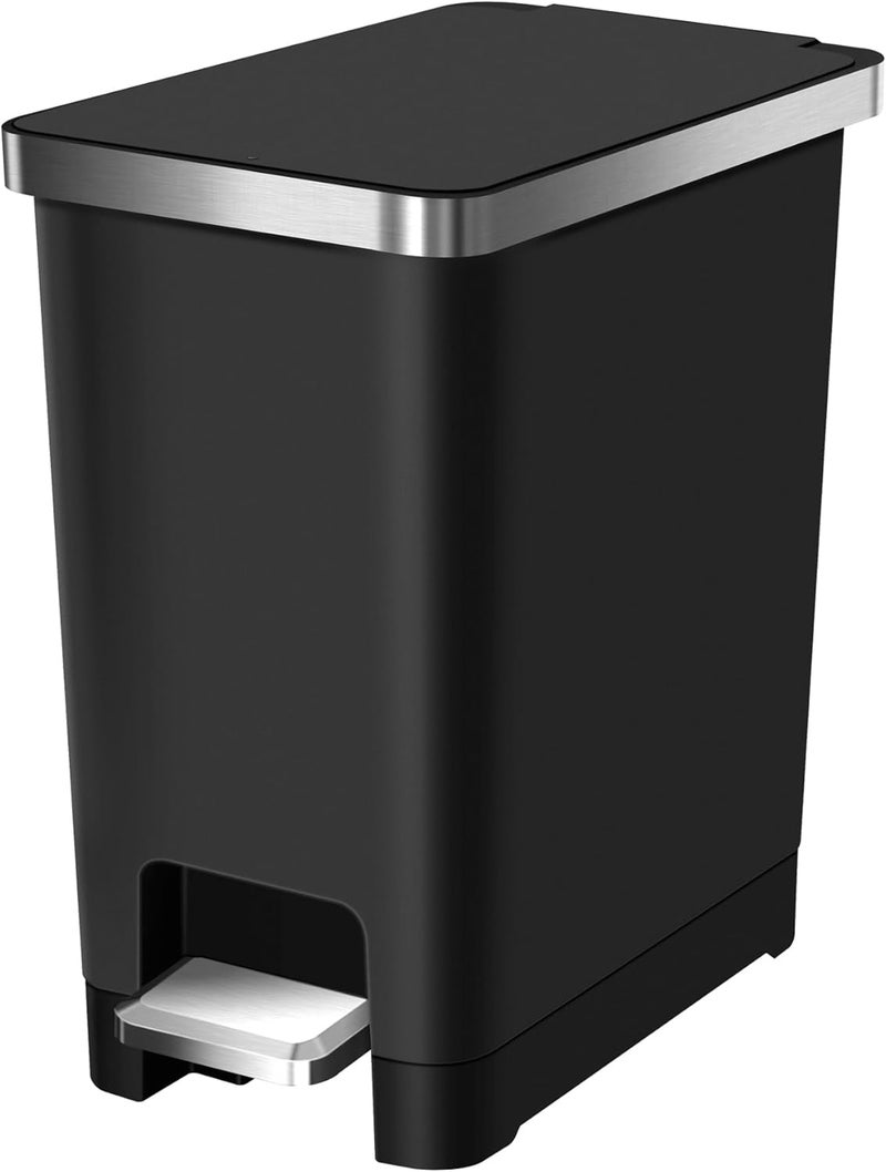 EKO | 10L Bathroom or Kitchen Waste Bin | Compact Trash Can with Flip N' Click Lid and Removable Bucket | Modern and Non-Slip Design | Lightweight, Aesthetic and Anti-Fingerprint - Image 1