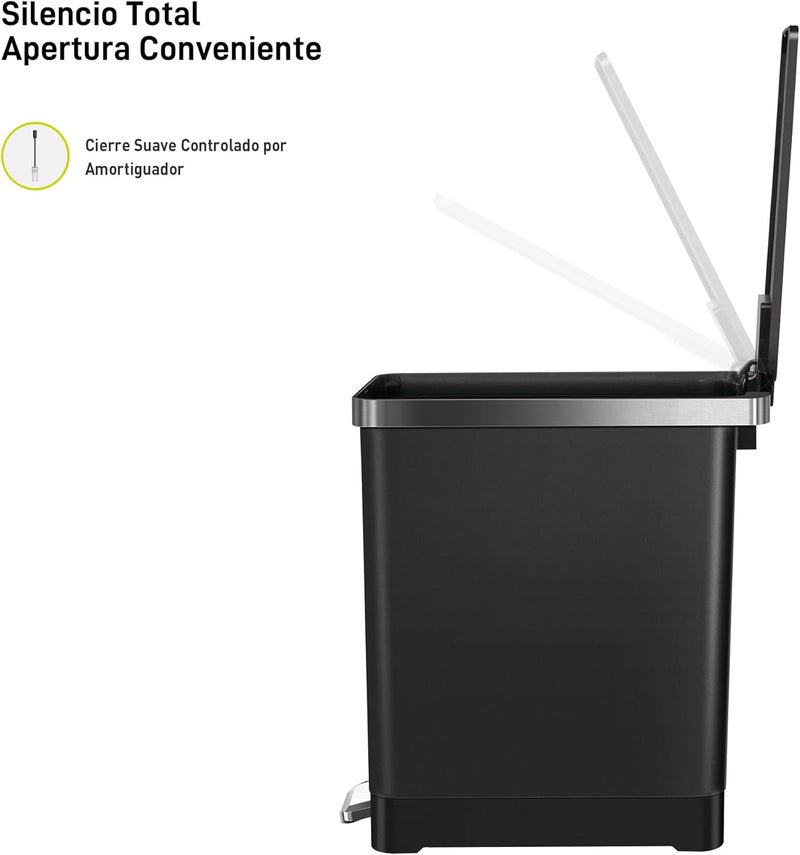 EKO | 10L Bathroom or Kitchen Waste Bin | Compact Trash Can with Flip N' Click Lid and Removable Bucket | Modern and Non-Slip Design | Lightweight, Aesthetic and Anti-Fingerprint - Image 5