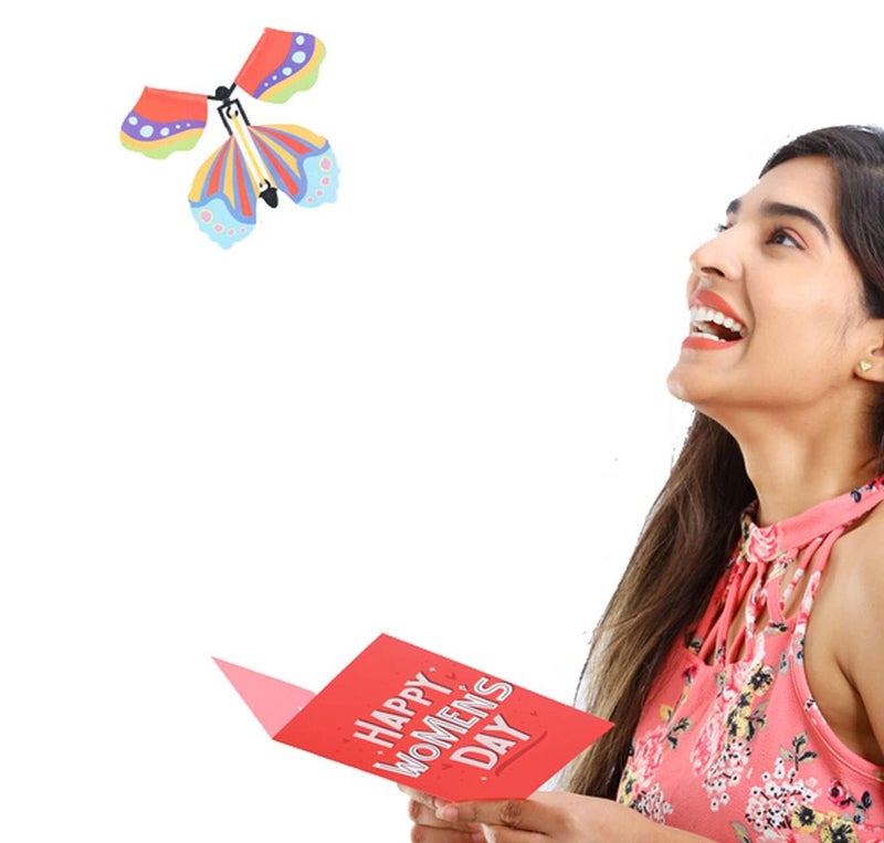 Oye Happy Women's Day Cards - Greeting Card for Women's Day - Women's Day Greeting for Mother, Sister, Wife, Girlfriend, Friend Colleague - Funny & Unique Women's Day Gift (Butterfly Card)