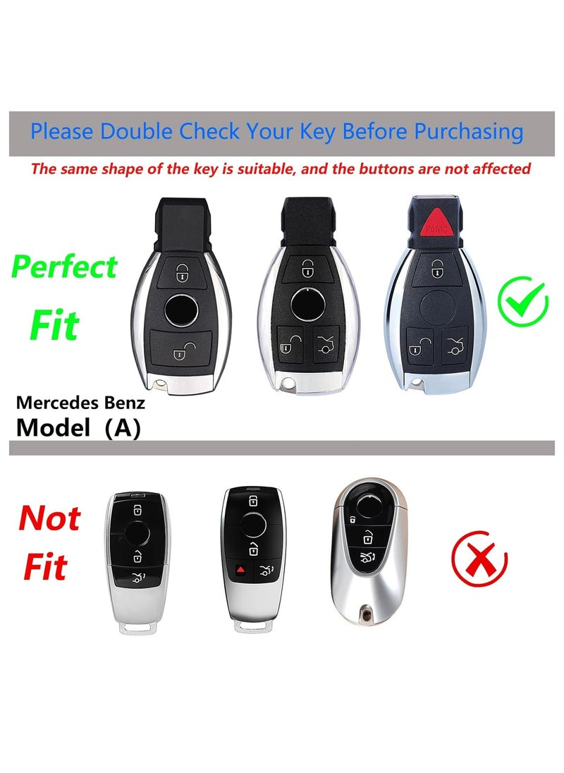 Oasisgalore Stylish Key Fob Cover with Keychain for Mercedes Benz, Durable Zinc Alloy Protection Key Case for C E S M CLS CLK G Class Smart keyless Key shell Accessories  - Image 2
