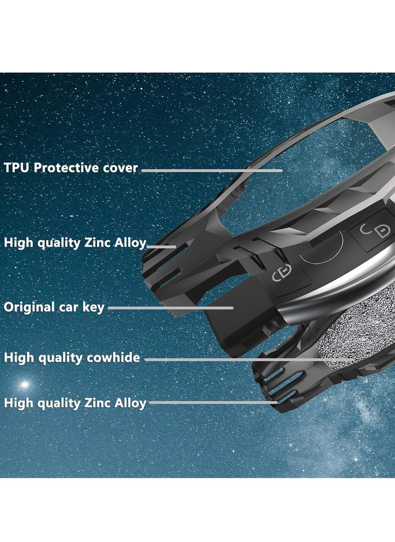 Oasisgalore Stylish Key Fob Cover with Keychain for Mercedes Benz, Durable Zinc Alloy Protection Key Case for C E S M CLS CLK G Class Smart keyless Key shell Accessories  - Image 3